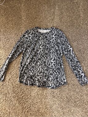 Joe Fresh Black & White Abstract Print Long-Sleeve Tee